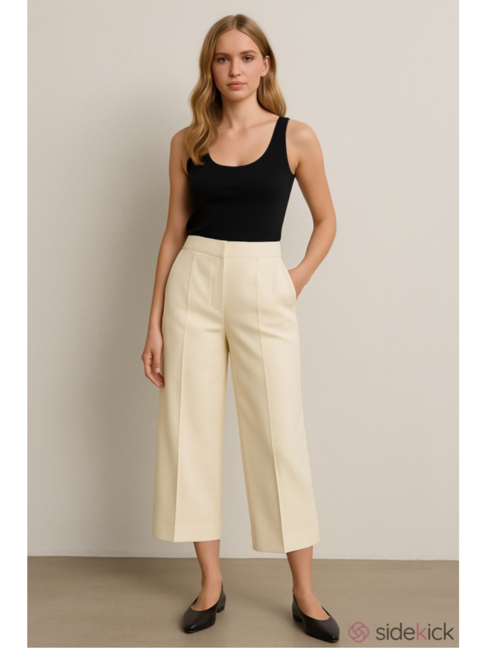 NWOT Women's Zara Cropped Pants Beige Size XS